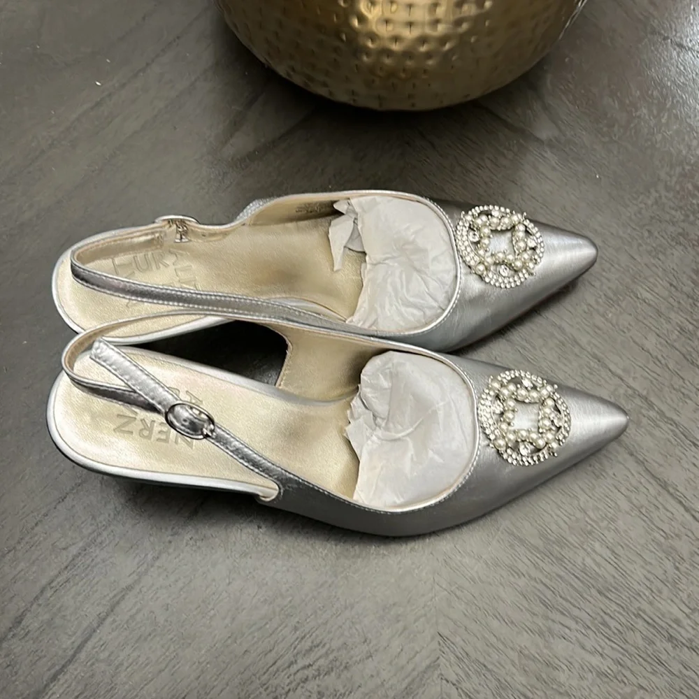 NATURALIZER EMILY EMBELLISHED SLINGBACK HEELS (WIDE)